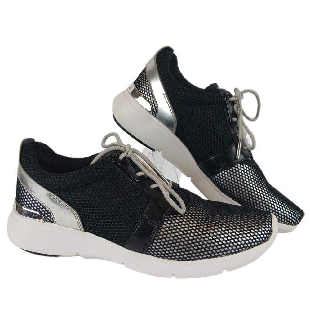 Michael Kors 6.5 M Black White Silver Amanda Trainor Sneakers Womens Limited Edi
